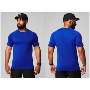 Fabletics Men's The Training Day Tee Admiral Bueu Size XXL Short Sleeve Gym Run